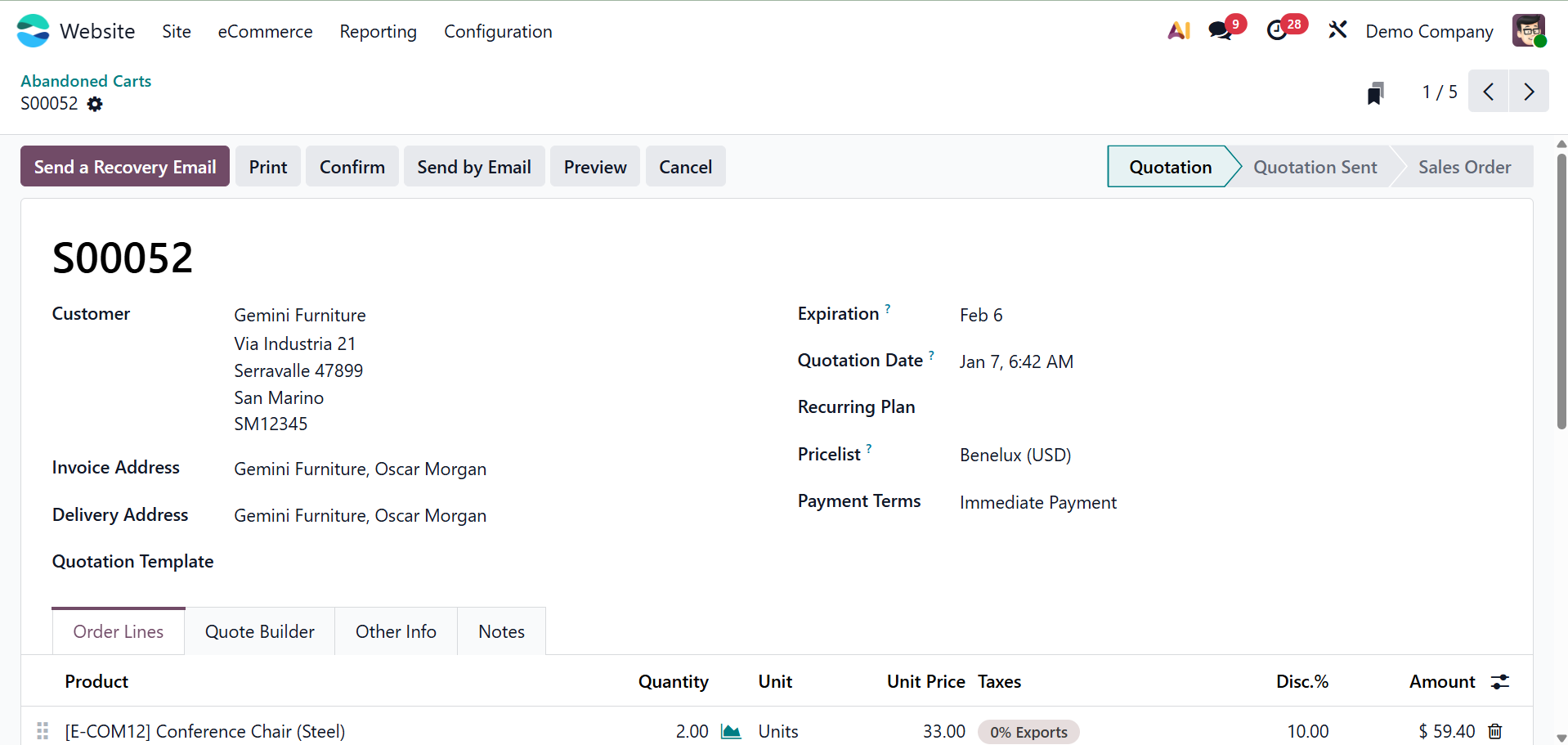 Odoo 19 Project