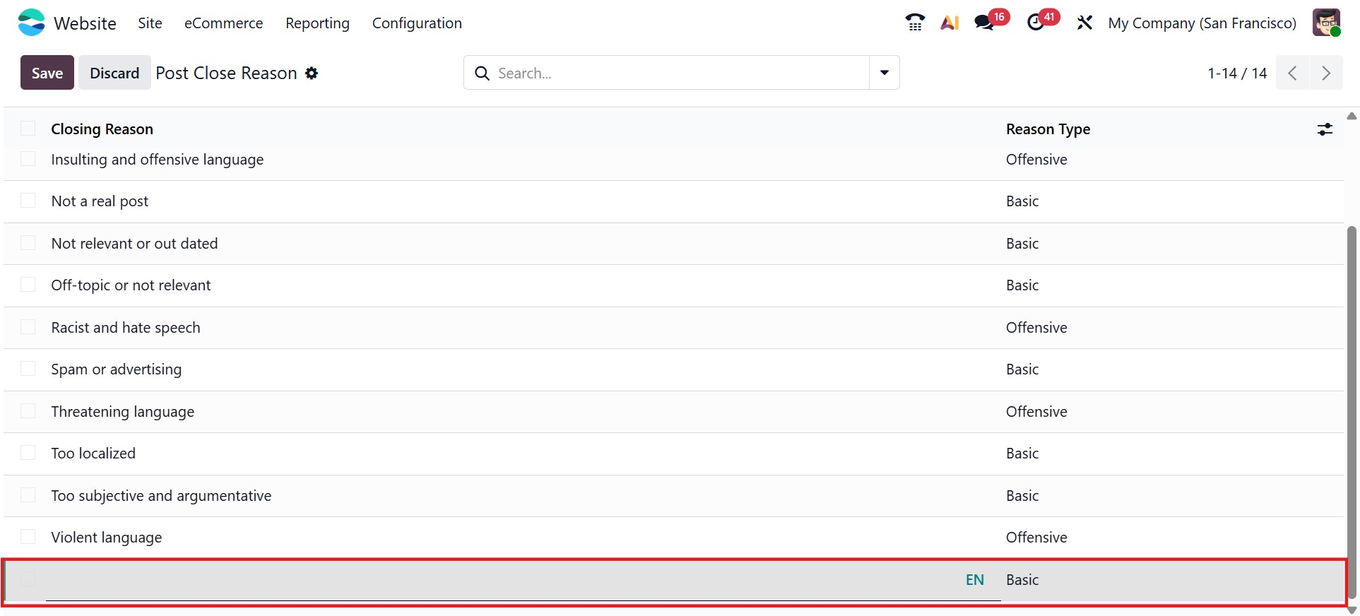 Odoo 19 Project